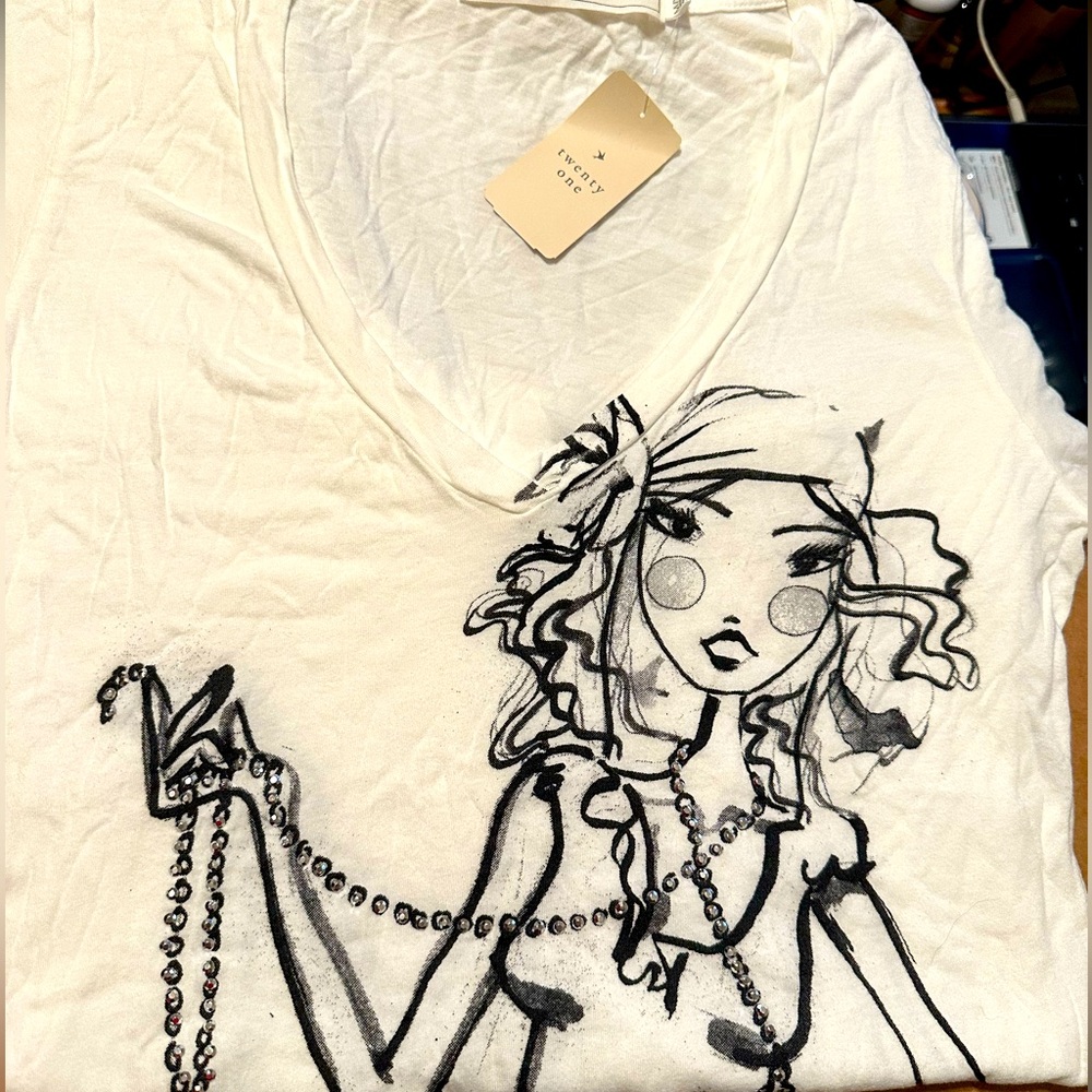 Forever 21 French Woman Tee NWT - Picture 4 of 5